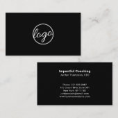 カスタムロシンプルゴプロフェッショナルブラックモダン 名刺 (正面/裏面)