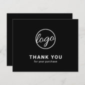 カスタムロシンプルゴ黒バジェットサンキューカード (正面/裏面)