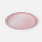 カスタムロセゴルドグリッター空白のトレンディーテンプレート ペーパープレート (アングル)