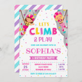 カスタムロックガールクライムバースデーパーティー 招待状 (正面/裏面)