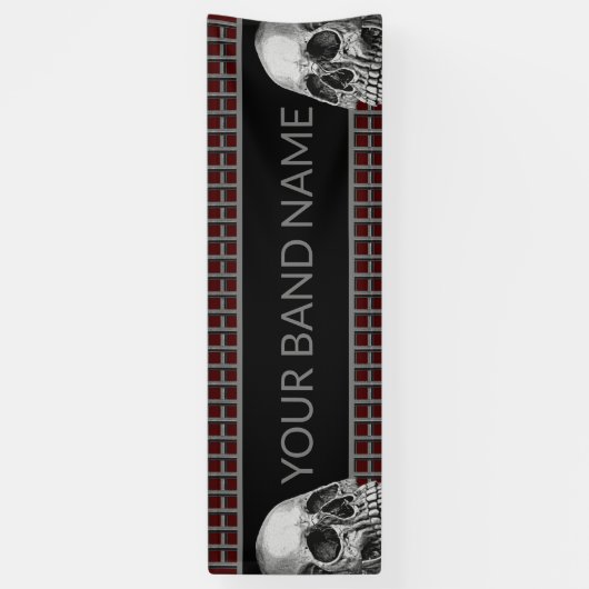 カスタムロックバンドスカルヘビーメタル音楽フェスティバル 横断幕 (縦)