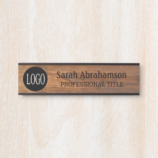 カスタムロフェイクゴ木目オフィスドアSiGn サインプレート (正面)