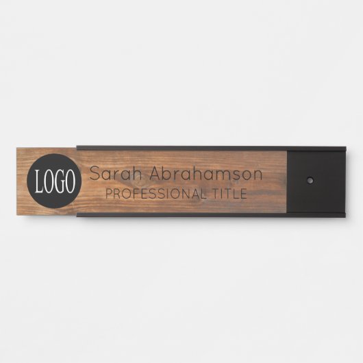 カスタムロフェイクゴ木目オフィスドアSiGn サインプレート (正面)