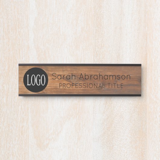 カスタムロフェイクゴ木目オフィスドアSiGn サインプレート (正面)