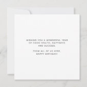 カスタムロフェイクゴSilver Hand Scriptホワイト誕生日 カード (裏面)