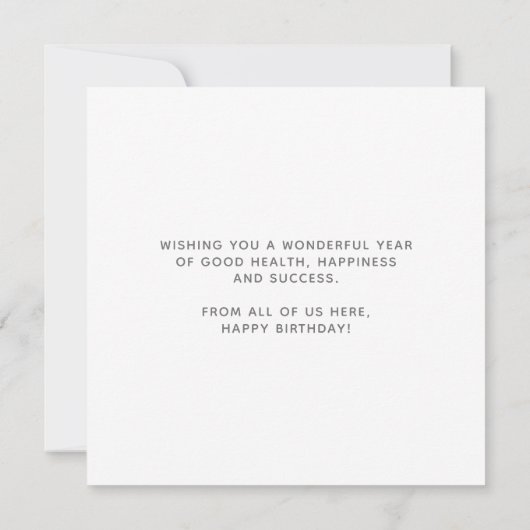 カスタムロフェイクゴSilver Hand Scriptホワイト誕生日 カード (裏面)