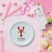 カスタムロブスターボイル航海のブルーストライプ ペーパープレート (パーティー)