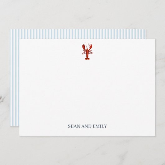 カスタムロブスターロゴ留航海の置型 サンキューカード (正面/裏面)