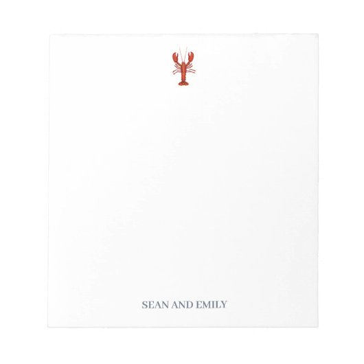 カスタムロブスターロゴ留航海の置型 ノートパッド (正面)