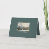 カスタムロマンチックな冬の風景油画 シーズンカード (裏面)