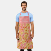 カスタムロマンチックな水の色の水仙パターン エプロン (着用した状態)