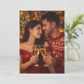カスタムロマンチッククリスマスカップルフォトホリデーカード シーズンカード (スタンド正面)