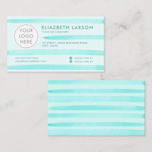 カスタムロモダンゴのミニマル青の水色 名刺 (正面/裏面)