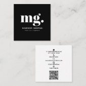 カスタムロモダンゴミニマルSNS QRコード スクエア名刺 (正面/裏面)