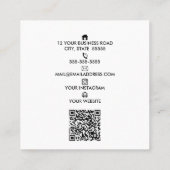 カスタムロモダンゴミニマルSNS QRコード スクエア名刺 (裏面)