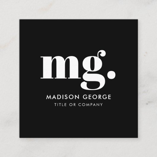 カスタムロモダンゴミニマルSNS QRコード スクエア名刺 (正面)