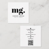 カスタムロモダンゴミニマルSNS QRコード スクエア名刺 (正面/裏面)