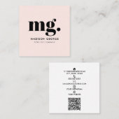 カスタムロモダンゴミニマルSNS QRコード スクエア名刺 (正面/裏面)