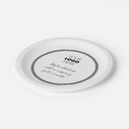 カスタムロモダンゴ白黒紙プレート ペーパープレート (アングル)