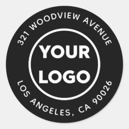 カスタムロモダンゴ黒ビジネス差出人住所 ラウンドシール