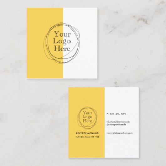 カスタムロモダンゴ |マスタードイエロー スクエア名刺 (正面/裏面)