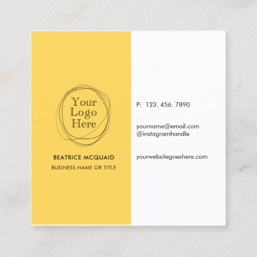 カスタムロモダンゴ |マスタードイエロー スクエア名刺 (裏面)