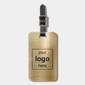 カスタムロモノグラムのゴ金ゴールドブラシ仕上げメタル ラゲッジタグ (正面縦)