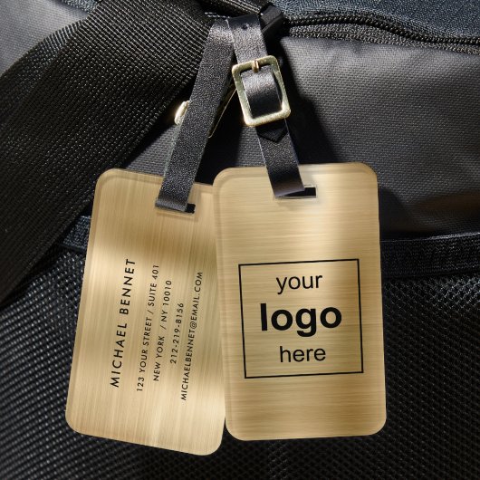 カスタムロモノグラムのゴ金ゴールドブラシ仕上げメタル ラゲッジタグ