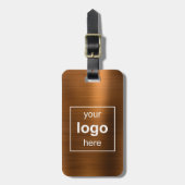 カスタムロモノグラムのゴ銅ブラッシュメタル ラゲッジタグ (正面縦)