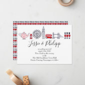 カスタムロンドン結婚式招待状 ノートカード (正面/裏面インサイチュ)