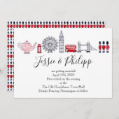 カスタムロンドン結婚式招待状 ノートカード (正面/裏面)