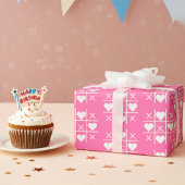 カスタムロージー・ピンクXOXOカップル結婚ズ・アニバーサリー ラッピングペーパー