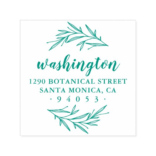 カスタムローレルブランチ差出人住所 セルフインキングスタンプ (デザイン)