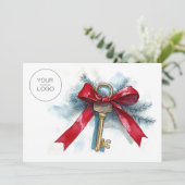 カスタムロ実在ゴエステートのチームフォトクリスマス シーズンカード (スタンド正面)