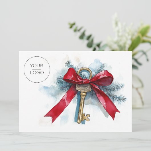 カスタムロ実在ゴエステートのチームフォトクリスマス シーズンカード (スタンド正面)