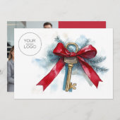 カスタムロ実在ゴエステートのチームフォトクリスマス シーズンカード (正面/裏面)