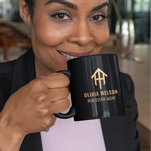 カスタムロ実在ゴエステートエージェント金ゴールド&ブラックシック マグカップ