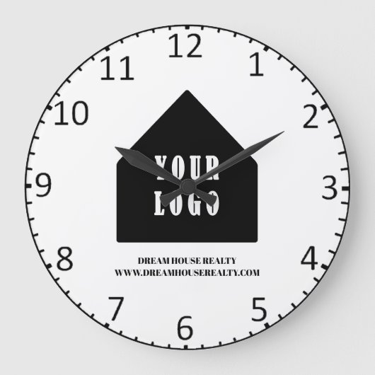 カスタムロ実在ゴエステート不動産仲介業者事務所 ラージ壁時計 (正面)