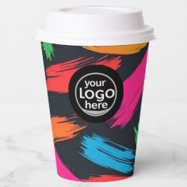 カスタムロ絵を描ゴ（ばちゃばちゃ）跳ねる紙カップ12oz 紙コップ