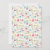 カスタムワイルドフラワーズバタフライ40th誕生日パーティー 招待状 (裏面)