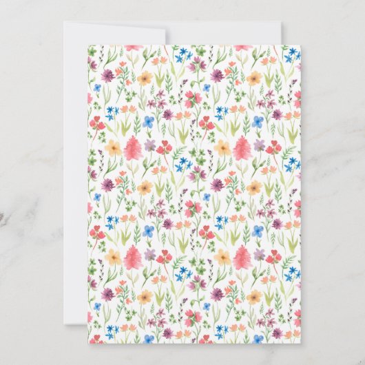 カスタムワイルドフラワーズバタフライ40th誕生日パーティー 招待状 (裏面)