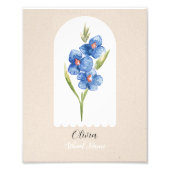 カスタムワイルドフラワーフローラスクリプト名 フォトプリント            (正面)