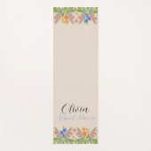 カスタムワイルドフラワーフローラスクリプト名 ヨガマット (正面)