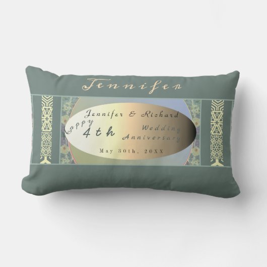 カスタムワイルドフラワー結婚ズ記念日のランバーピル ランバークッション (正面)