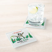 カスタムワイルドワンツキセド子猫キッズ1st誕生日 ガラスコースター (アングル)