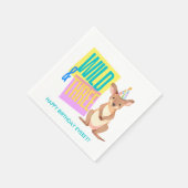 カスタムワイルド&スリーカンガルー3rdバースデーナプキンズ スタンダードカクテルナプキン (角)