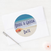 カスタムワインまたはビールボトルビーチ結婚式ラベル ラウンドシール (封筒)