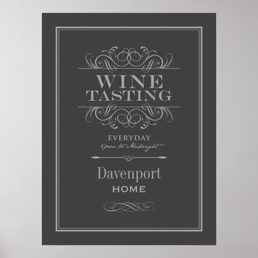 カスタムワインテイスティングアートプリント – ホームデコール ポスター (正面)