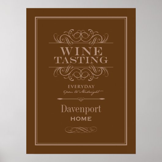 カスタムワインテイスティングアートプリント – ホームデコール ポスター (正面)