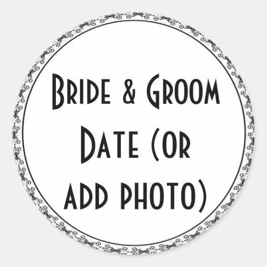 カスタムワインビールボトルウェディングラベル ラウンドシール (正面)
